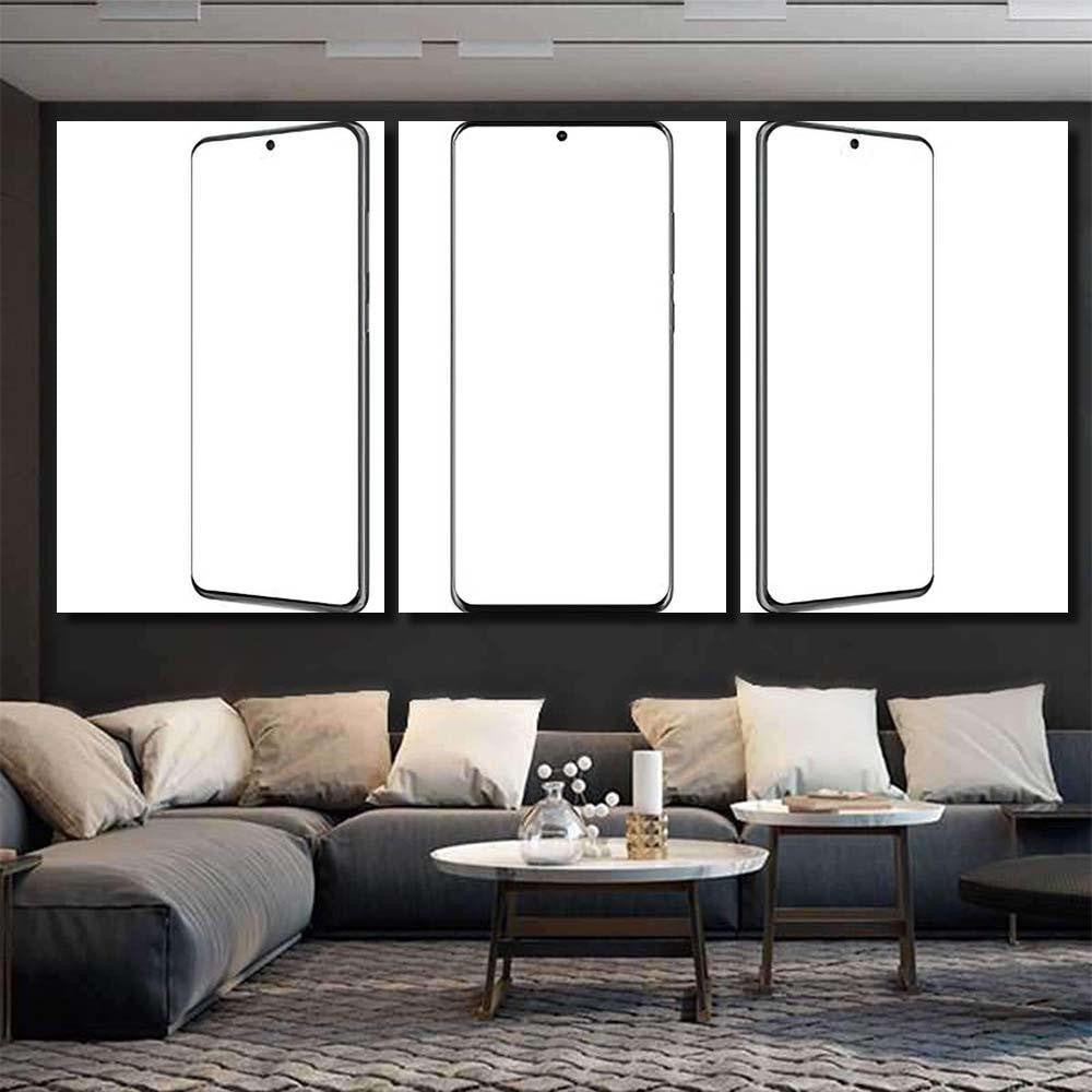Modern Frameless Smartphones Mockups Blank Screens Galaxy Sky and Space Multi Piece Panel Canvas Home Decor Housewarming Gift Ideas Poster Canvas Gallery Prints