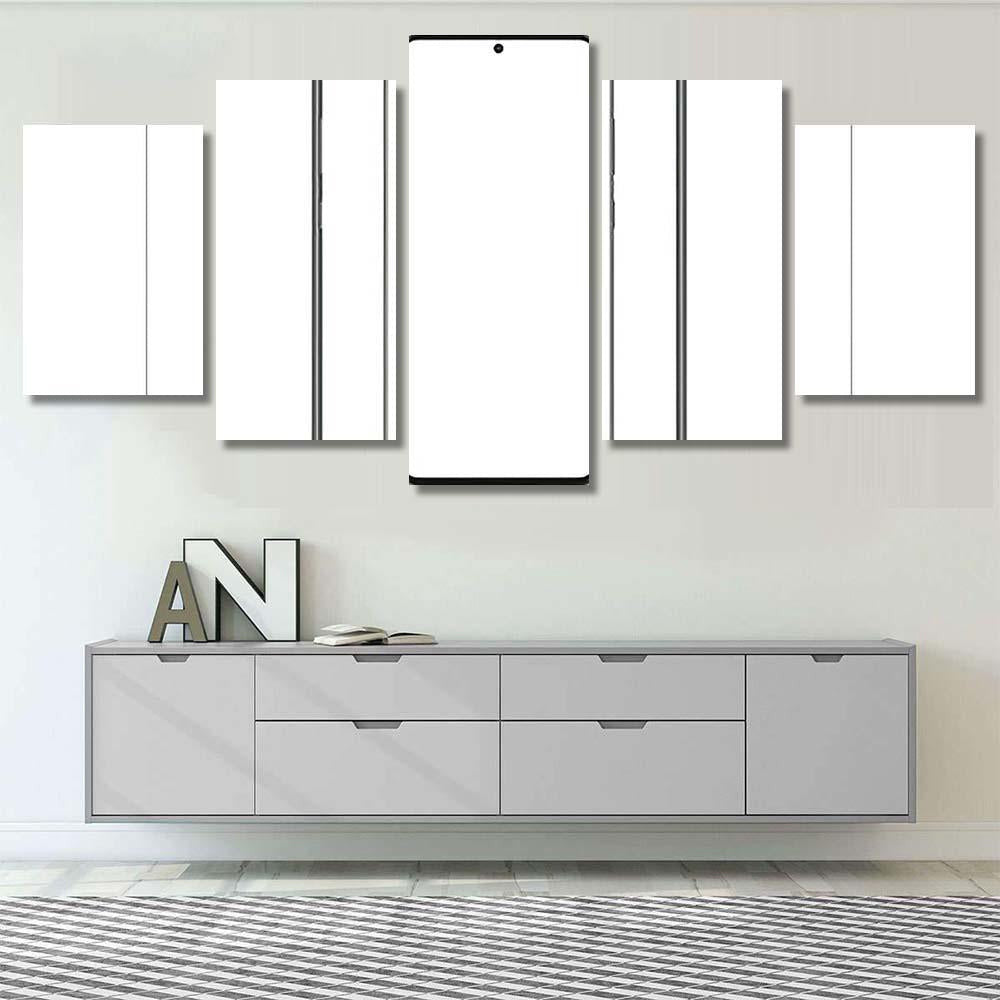 Modern Frameless Smartphones Mockups Blank Screens Galaxy Sky and Space Multi Piece Panel Canvas Home Decor Housewarming Gift Ideas Poster Canvas Gallery Prints