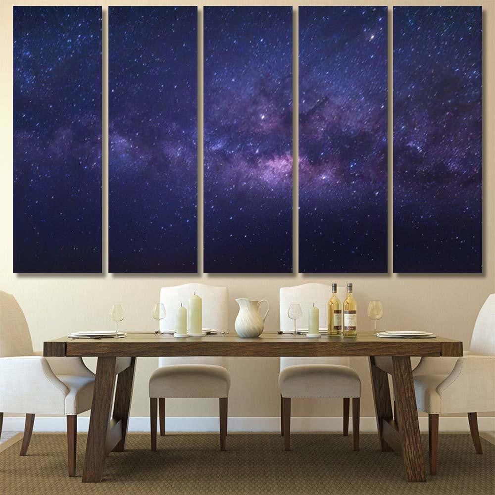 Panorama View Milky Way Galaxy That Galaxy Sky and Space Multi Piece Panel Canvas Home Decor Housewarming Gift Ideas Poster Canvas Gallery Prints