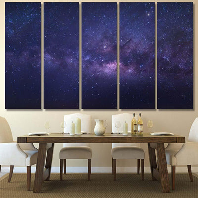 Panorama View Milky Way Galaxy That Galaxy Sky and Space Multi Piece Panel Canvas Home Decor Housewarming Gift Ideas Poster Canvas Gallery Prints
