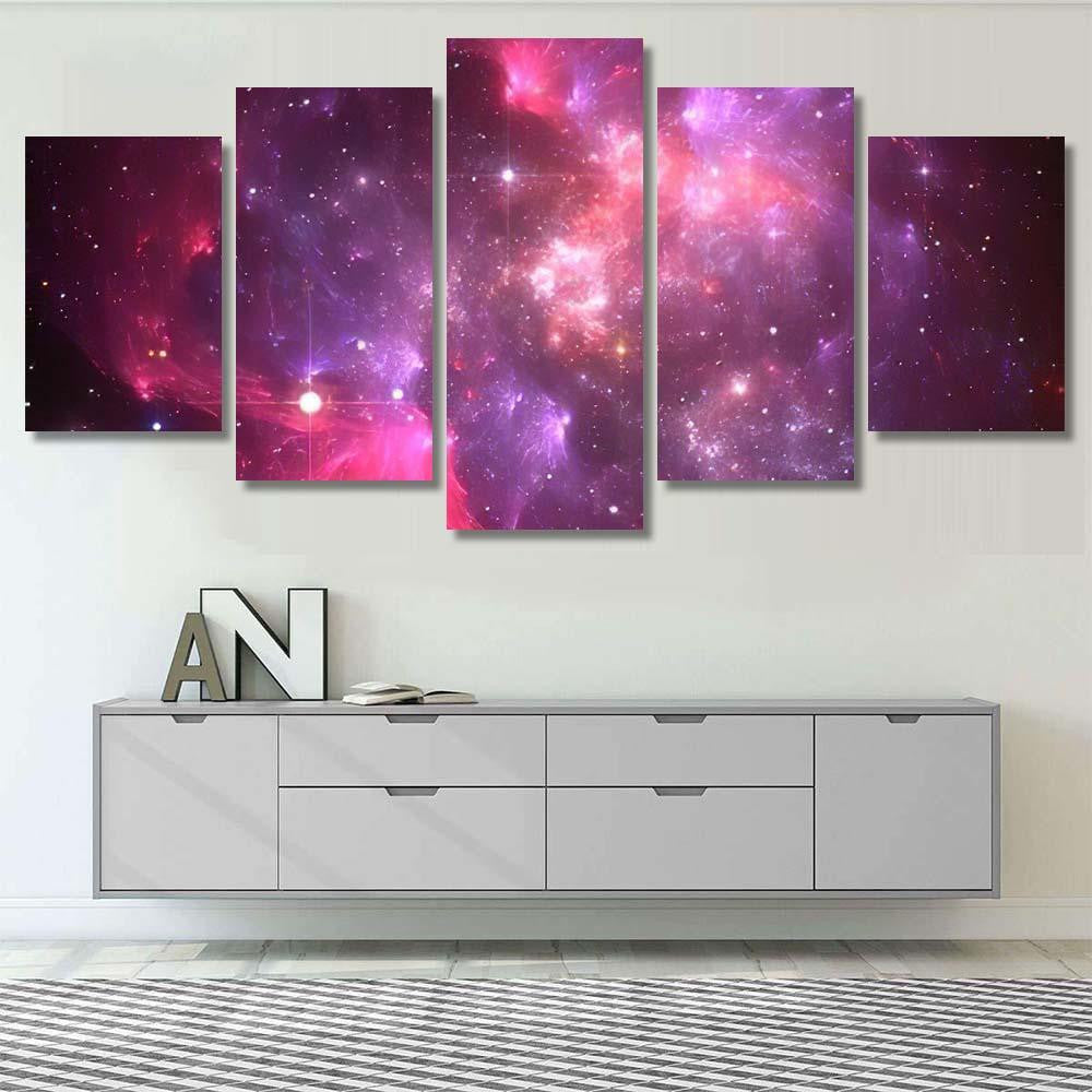 Space Background Purple Ring Nebula Stars Galaxy Sky and Space Multi Piece Panel Canvas Home Decor Housewarming Gift Ideas Poster Canvas Gallery Prints