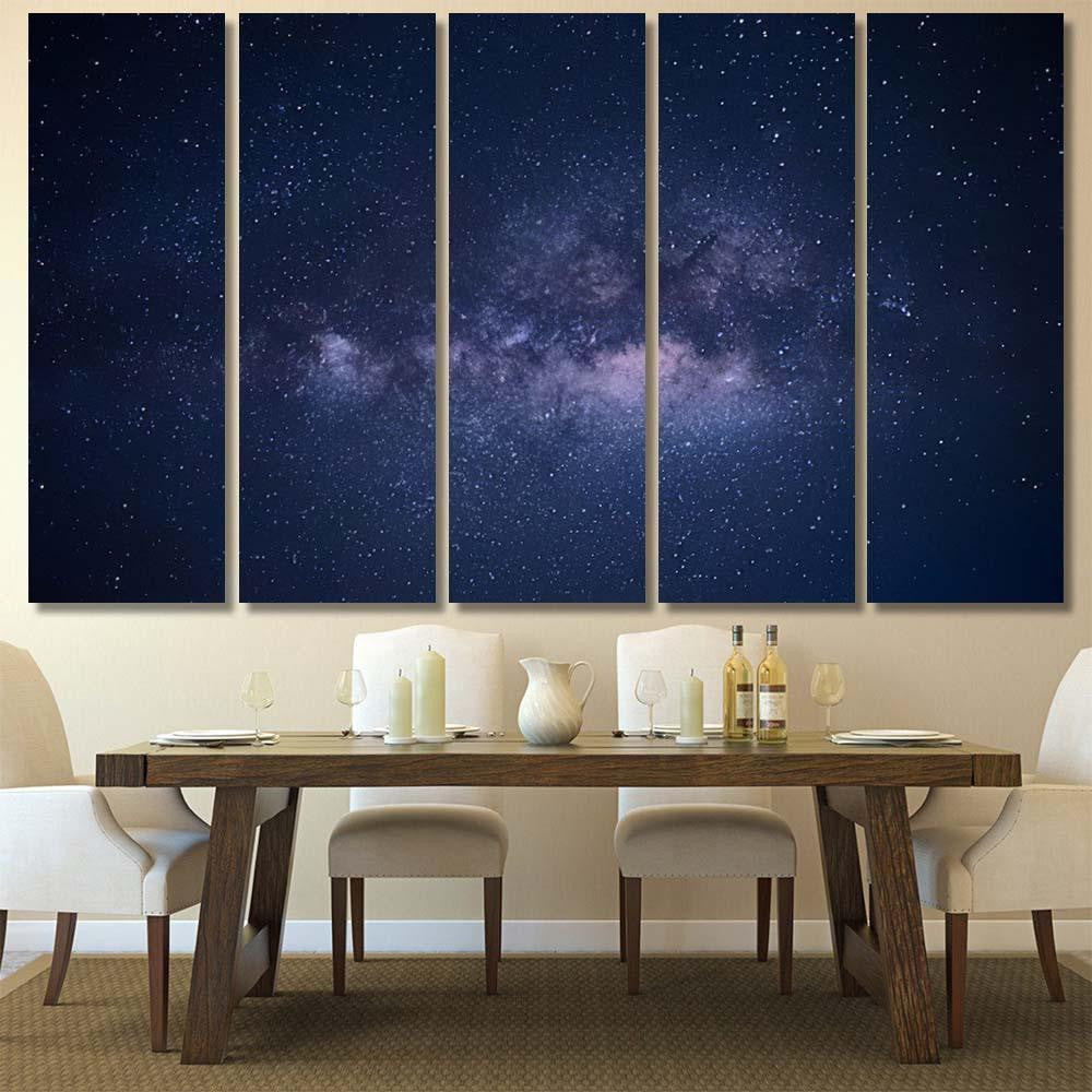 Milky Way 104 Galaxy Sky and Space Multi Piece Panel Canvas Home Decor Housewarming Gift Ideas Poster Canvas Gallery Prints