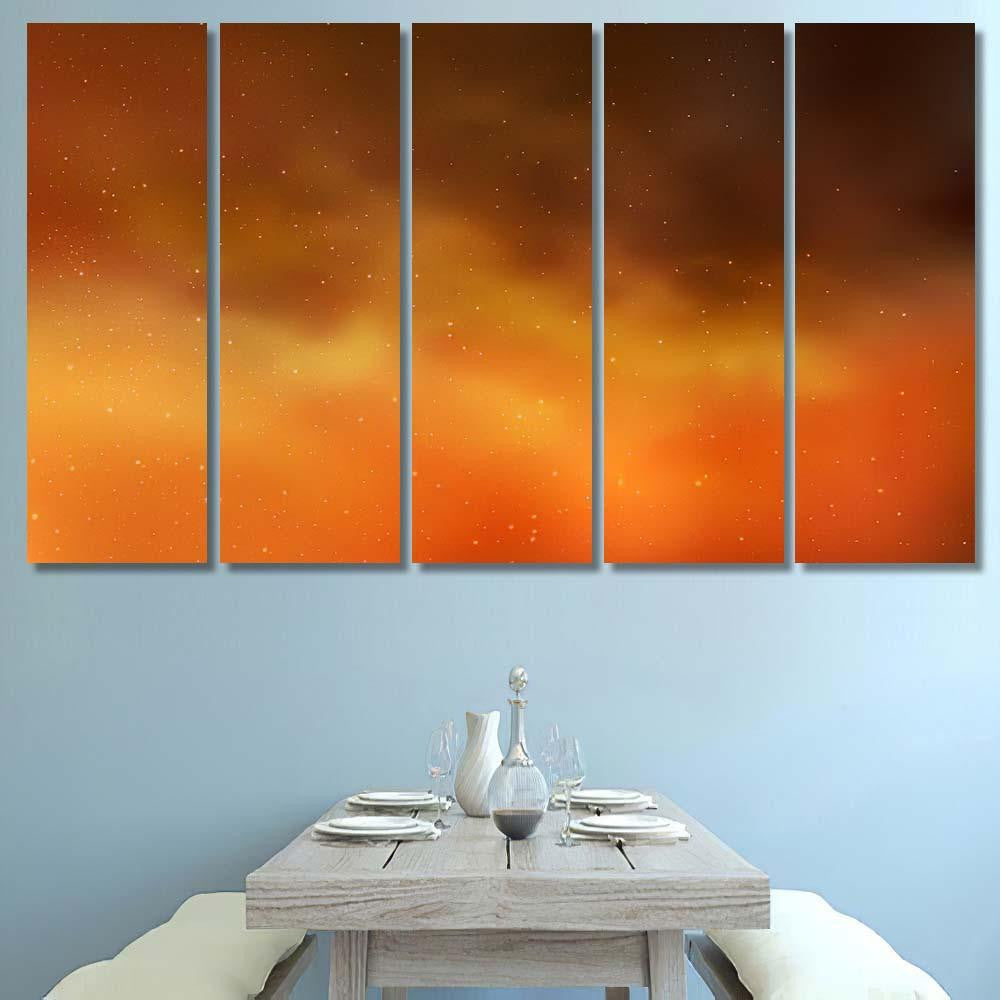 Light Orange Vector Background Galaxy Stars Galaxy Sky and Space Multi Piece Panel Canvas Home Decor Housewarming Gift Ideas Poster Canvas Gallery Prints