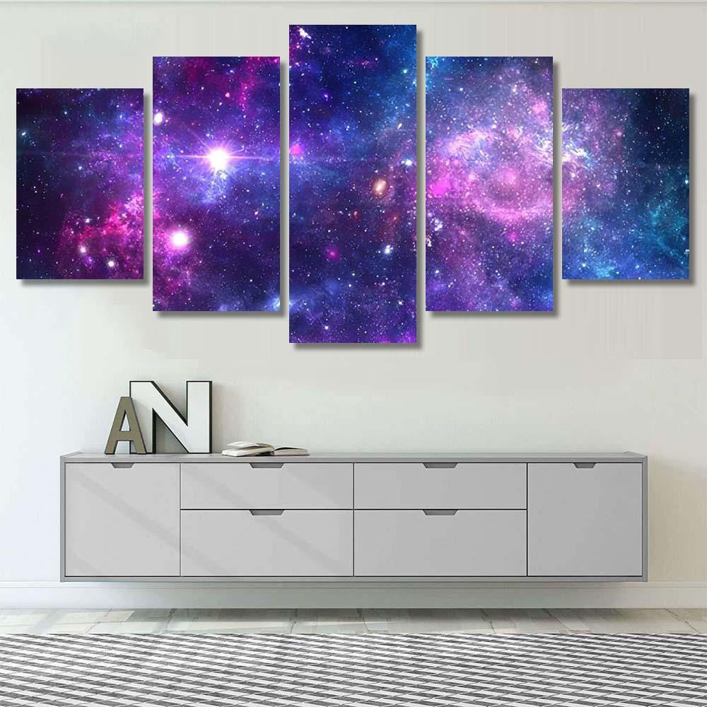 Planets Galaxy Cosmos Physical Cosmology Science Galaxy Sky and Space Multi Piece Panel Canvas Home Decor Housewarming Gift Ideas Poster Canvas Gallery Prints