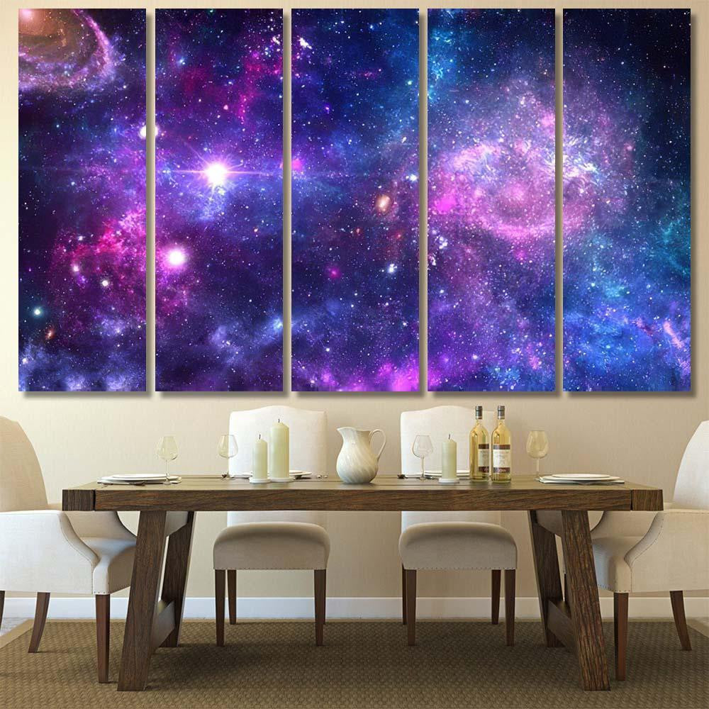 Planets Galaxy Cosmos Physical Cosmology Science Galaxy Sky and Space Multi Piece Panel Canvas Home Decor Housewarming Gift Ideas Poster Canvas Gallery Prints