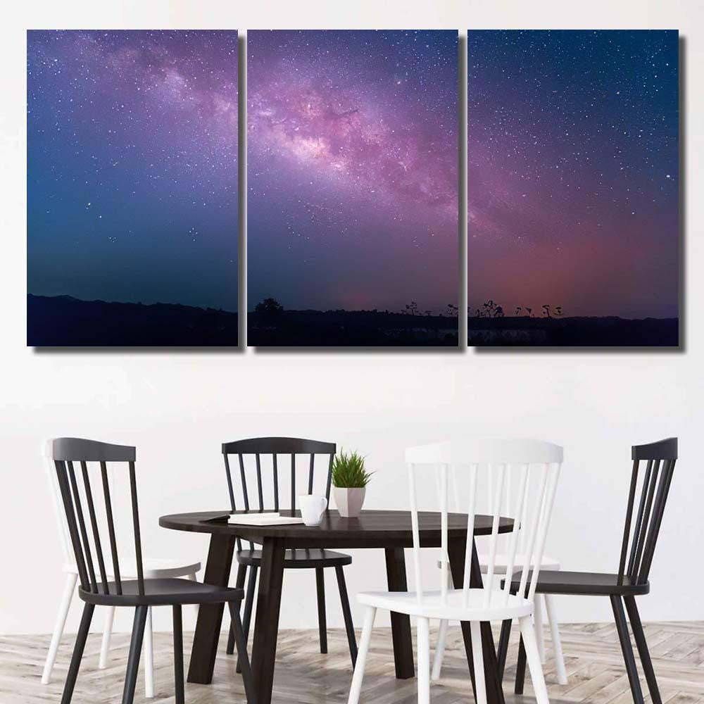Star Astronomy Milky Way Galaxy Long Galaxy Sky and Space Multi Piece Panel Canvas Home Decor Housewarming Gift Ideas Poster Canvas Gallery Prints
