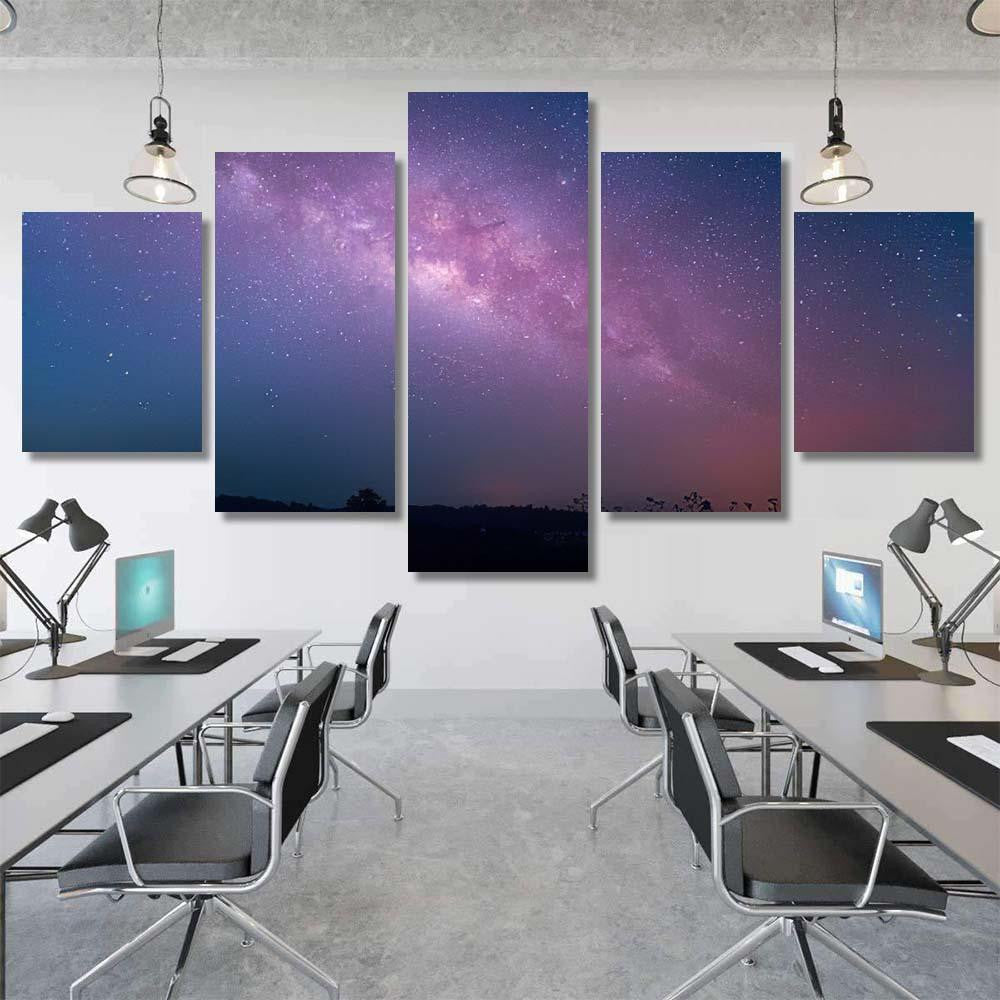 Star Astronomy Milky Way Galaxy Long Galaxy Sky and Space Multi Piece Panel Canvas Home Decor Housewarming Gift Ideas Poster Canvas Gallery Prints
