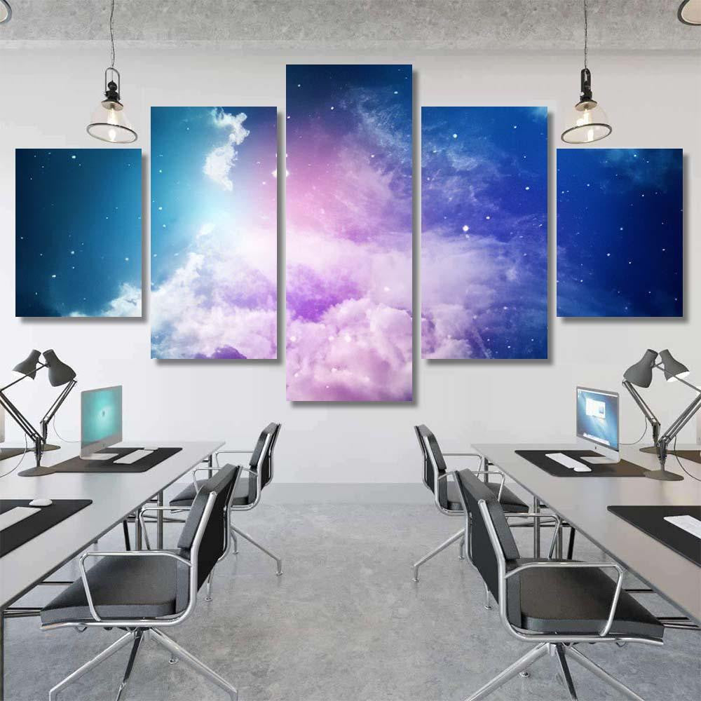 Space Night Sky Cloud Stars 3 Galaxy Sky and Space Multi Piece Panel Canvas Home Decor Housewarming Gift Ideas Poster Canvas Gallery Prints