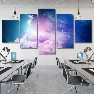 Space Night Sky Cloud Stars 3 Galaxy Sky and Space Multi Piece Panel Canvas Home Decor Housewarming Gift Ideas Poster Canvas Gallery Prints