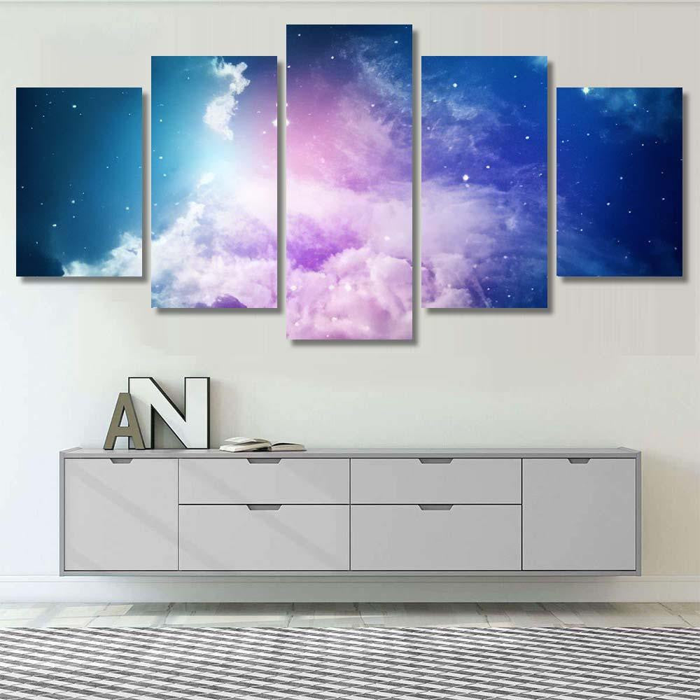 Space Night Sky Cloud Stars 3 Galaxy Sky and Space Multi Piece Panel Canvas Home Decor Housewarming Gift Ideas Poster Canvas Gallery Prints