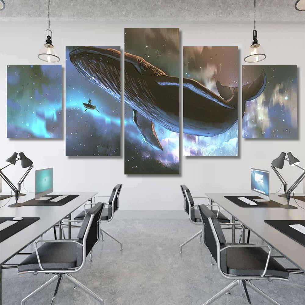 Outer Space Journey Concept Showing Man Galaxy Sky and Space Multi Piece Panel Canvas Home Decor Housewarming Gift Ideas Poster Canvas Gallery Prints