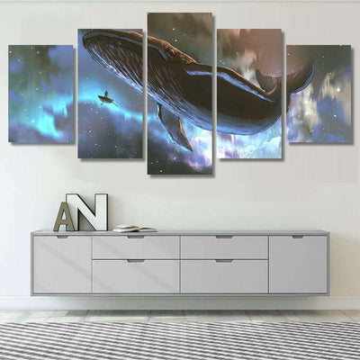Outer Space Journey Concept Showing Man Galaxy Sky and Space Multi Piece Panel Canvas Home Decor Housewarming Gift Ideas Poster Canvas Gallery Prints