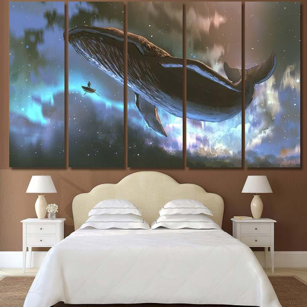 Outer Space Journey Concept Showing Man Galaxy Sky and Space Multi Piece Panel Canvas Home Decor Housewarming Gift Ideas Poster Canvas Gallery Prints