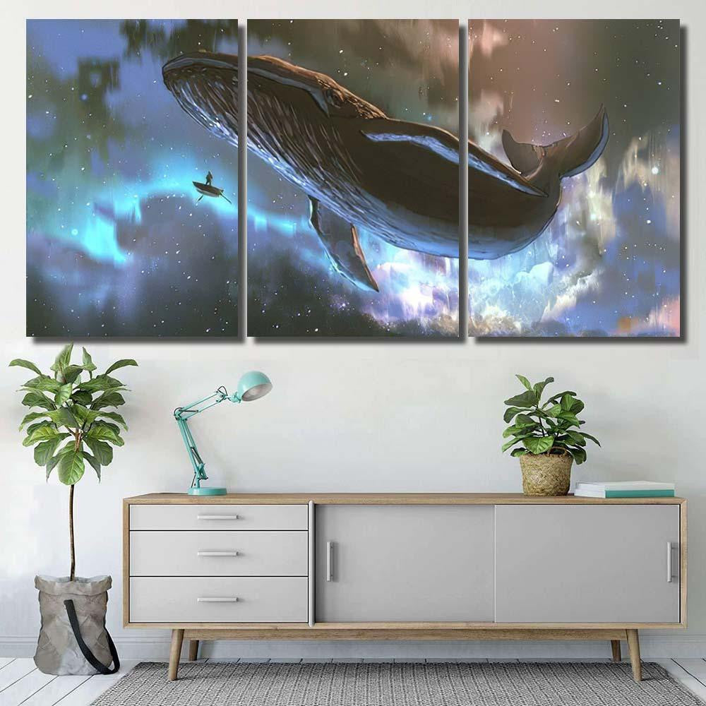 Outer Space Journey Concept Showing Man Galaxy Sky and Space Multi Piece Panel Canvas Home Decor Housewarming Gift Ideas Poster Canvas Gallery Prints