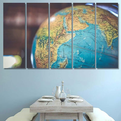 Globe Sphere Orb Model Effigy Vintage 2 Galaxy Sky and Space Multi Piece Panel Canvas Home Decor Housewarming Gift Ideas Poster Canvas Gallery Prints
