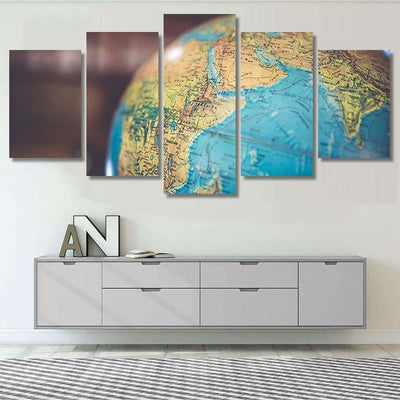Globe Sphere Orb Model Effigy Vintage 2 Galaxy Sky and Space Multi Piece Panel Canvas Home Decor Housewarming Gift Ideas Poster Canvas Gallery Prints