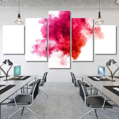Red Color Powder Explosion On White Galaxy Sky and Space Multi Piece Panel Canvas Home Decor Housewarming Gift Ideas Poster Canvas Gallery Prints