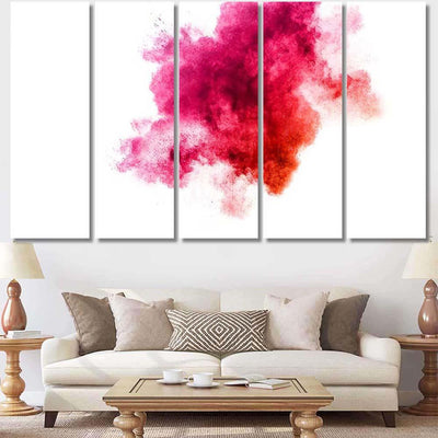 Red Color Powder Explosion On White Galaxy Sky and Space Multi Piece Panel Canvas Home Decor Housewarming Gift Ideas Poster Canvas Gallery Prints