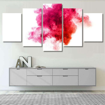 Red Color Powder Explosion On White Galaxy Sky and Space Multi Piece Panel Canvas Home Decor Housewarming Gift Ideas Poster Canvas Gallery Prints