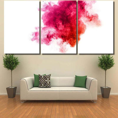 Red Color Powder Explosion On White Galaxy Sky and Space Multi Piece Panel Canvas Home Decor Housewarming Gift Ideas Poster Canvas Gallery Prints