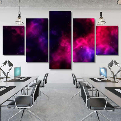 Space Background Vector Illustration Fantastic Outer Galaxy Sky and Space Multi Piece Panel Canvas Home Decor Housewarming Gift Ideas Poster Canvas Gallery Prints