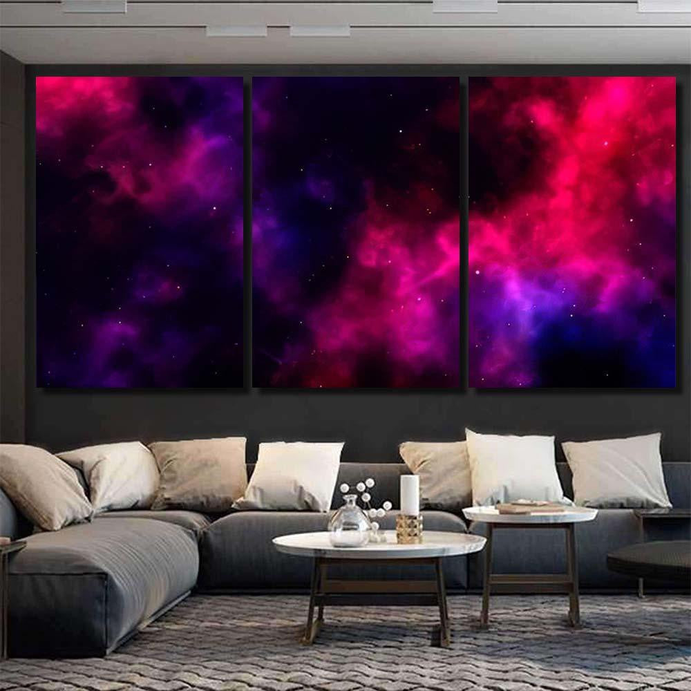 Space Background Vector Illustration Fantastic Outer Galaxy Sky and Space Multi Piece Panel Canvas Home Decor Housewarming Gift Ideas Poster Canvas Gallery Prints