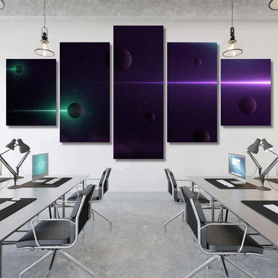 Planets 3D On Background Stars Galaxy 2 Galaxy Sky and Space Multi Piece Panel Canvas Home Decor Housewarming Gift Ideas Poster Canvas Gallery Prints