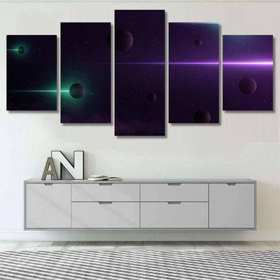 Planets 3D On Background Stars Galaxy 2 Galaxy Sky and Space Multi Piece Panel Canvas Home Decor Housewarming Gift Ideas Poster Canvas Gallery Prints