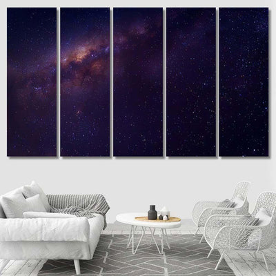 Milky Way Galaxy Star Space Dust 7 Galaxy Sky and Space Multi Piece Panel Canvas Home Decor Housewarming Gift Ideas Poster Canvas Gallery Prints
