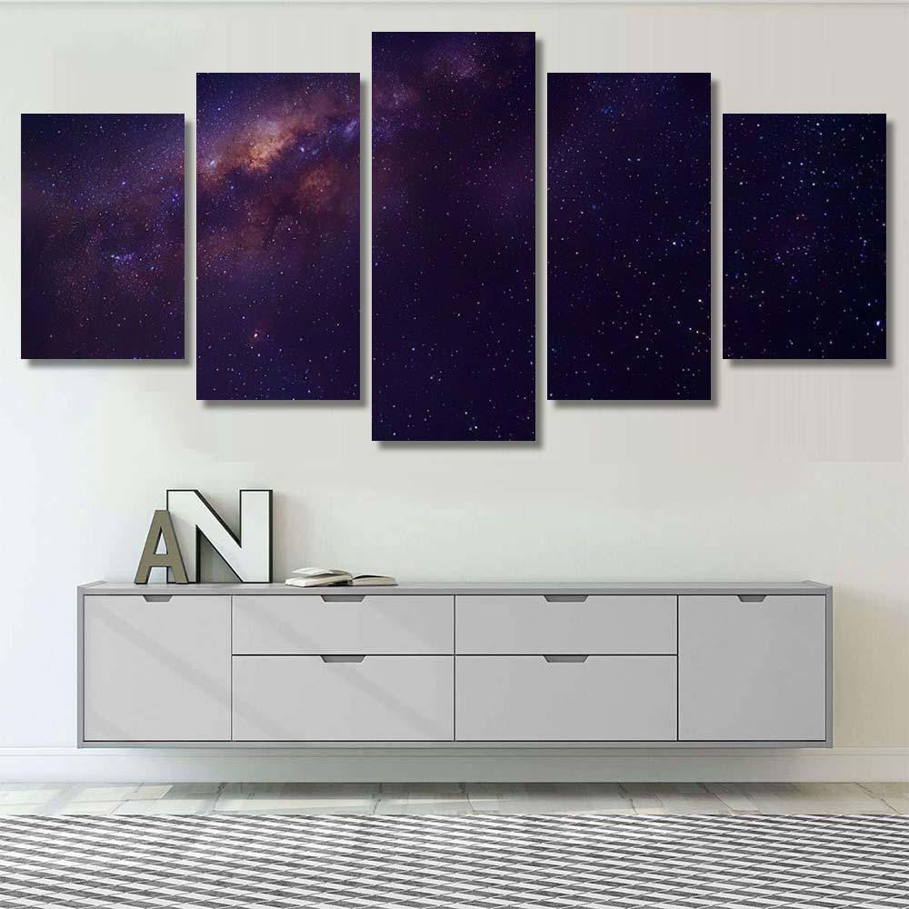 Milky Way Galaxy Star Space Dust 7 Galaxy Sky and Space Multi Piece Panel Canvas Home Decor Housewarming Gift Ideas Poster Canvas Gallery Prints