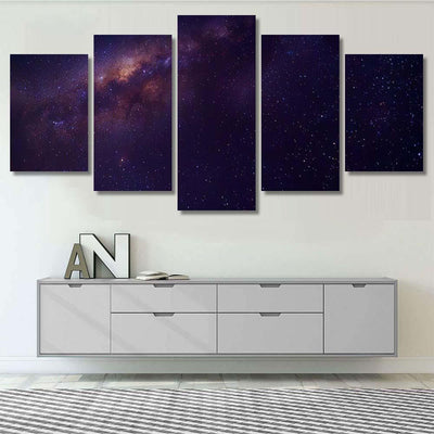 Milky Way Galaxy Star Space Dust 7 Galaxy Sky and Space Multi Piece Panel Canvas Home Decor Housewarming Gift Ideas Poster Canvas Gallery Prints