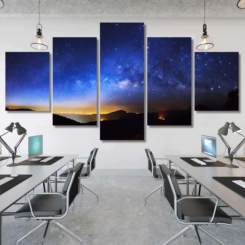 Panorama Milky Way Galaxy Doi Inthanon Galaxy Sky and Space Multi Piece Panel Canvas Home Decor Housewarming Gift Ideas Poster Canvas Gallery Prints