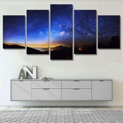 Panorama Milky Way Galaxy Doi Inthanon Galaxy Sky and Space Multi Piece Panel Canvas Home Decor Housewarming Gift Ideas Poster Canvas Gallery Prints
