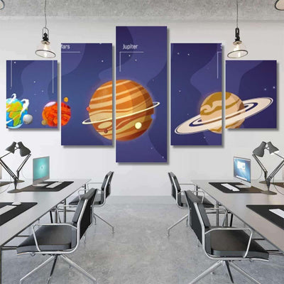 Space Planets Asteroid Moon Fantastic Cosmic Galaxy Sky and Space Multi Piece Panel Canvas Home Decor Housewarming Gift Ideas Poster Canvas Gallery Prints