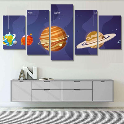 Space Planets Asteroid Moon Fantastic Cosmic Galaxy Sky and Space Multi Piece Panel Canvas Home Decor Housewarming Gift Ideas Poster Canvas Gallery Prints