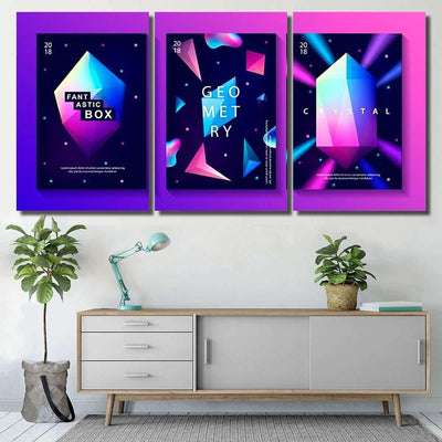Set Abstract Trendy Cosmic Posters Crystal 1 Galaxy Sky and Space Multi Piece Panel Canvas Home Decor Housewarming Gift Ideas Poster Canvas Gallery Prints