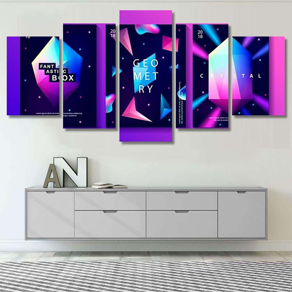 Set Abstract Trendy Cosmic Posters Crystal 1 Galaxy Sky and Space Multi Piece Panel Canvas Home Decor Housewarming Gift Ideas Poster Canvas Gallery Prints
