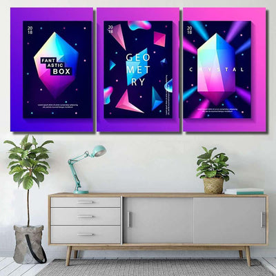 Set Abstract Trendy Cosmic Posters Crystal 1 Galaxy Sky and Space Multi Piece Panel Canvas Home Decor Housewarming Gift Ideas Poster Canvas Gallery Prints