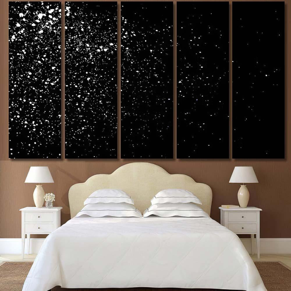 Grainy Abstract Texture On Black Background 1 Galaxy Sky and Space Multi Piece Panel Canvas Home Decor Housewarming Gift Ideas Poster Canvas Gallery Prints