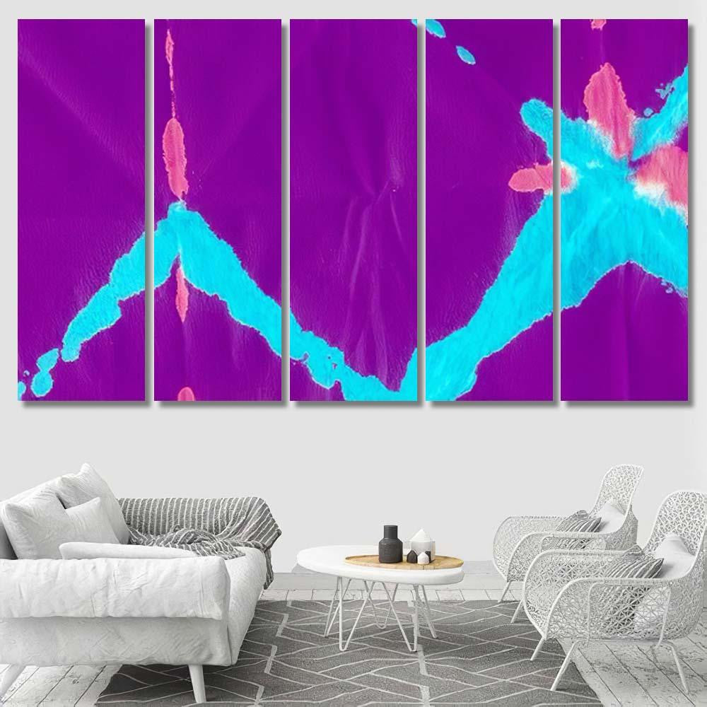 Neon Tie Dye Pattern Hippie Galaxy Galaxy Sky and Space Multi Piece Panel Canvas Home Decor Housewarming Gift Ideas Poster Canvas Gallery Prints