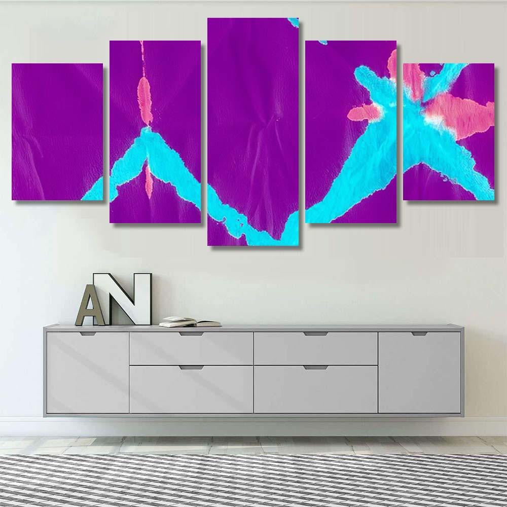 Neon Tie Dye Pattern Hippie Galaxy Galaxy Sky and Space Multi Piece Panel Canvas Home Decor Housewarming Gift Ideas Poster Canvas Gallery Prints