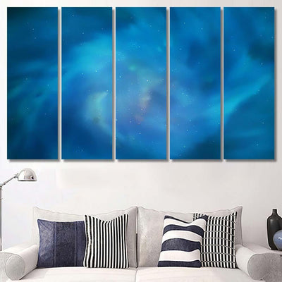 Light Blue Vector Pattern Night Sky Galaxy Sky and Space Multi Piece Panel Canvas Home Decor Housewarming Gift Ideas Poster Canvas Gallery Prints