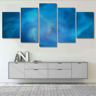 Light Blue Vector Pattern Night Sky Galaxy Sky and Space Multi Piece Panel Canvas Home Decor Housewarming Gift Ideas Poster Canvas Gallery Prints