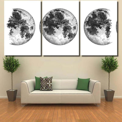 Moon Phases Isolated On White Background 1 Galaxy Sky and Space Multi Piece Panel Canvas Home Decor Housewarming Gift Ideas Poster Canvas Gallery Prints