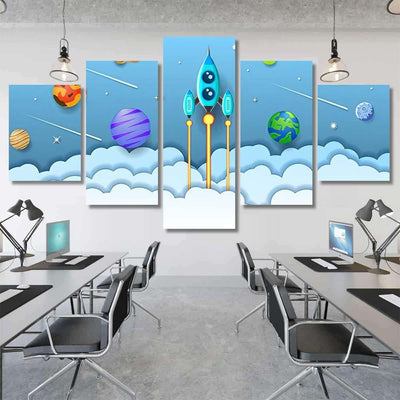 Space Planet Galaxy Universe Background Vector Galaxy Sky and Space Multi Piece Panel Canvas Home Decor Housewarming Gift Ideas Poster Canvas Gallery Prints