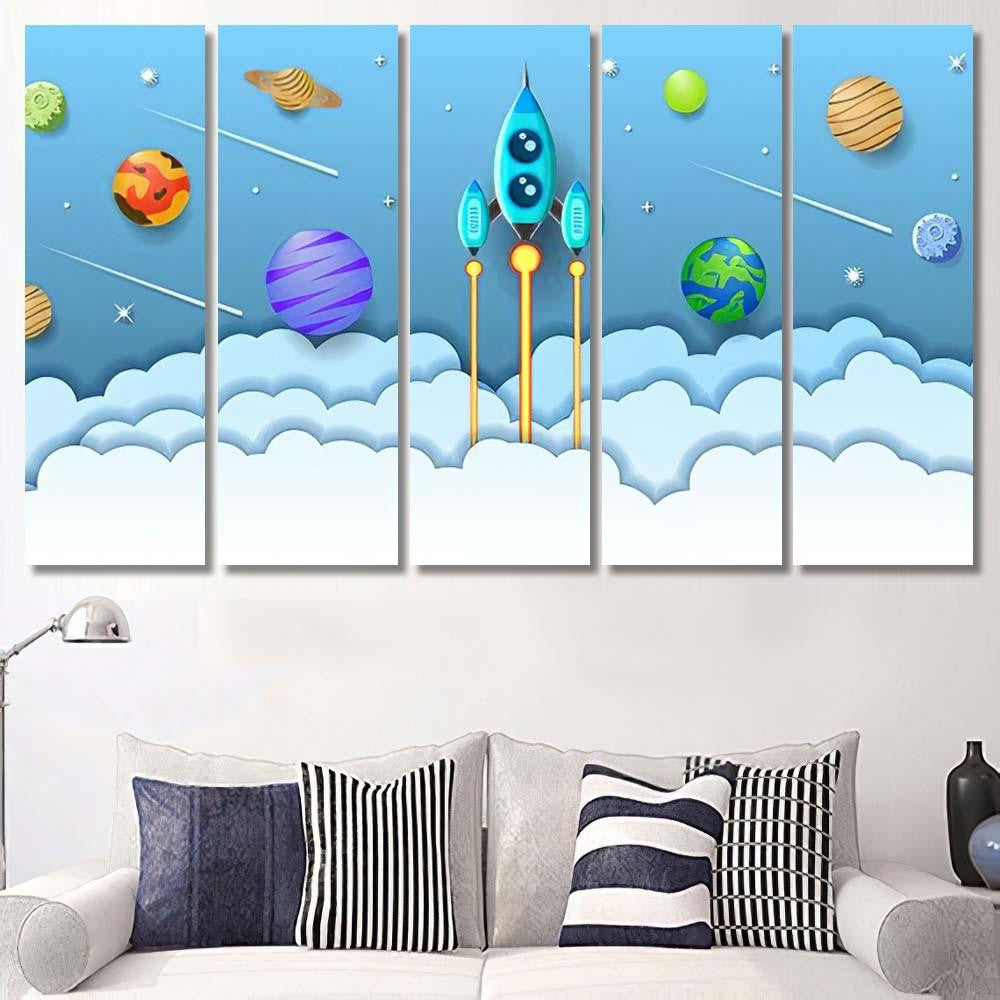 Space Planet Galaxy Universe Background Vector Galaxy Sky and Space Multi Piece Panel Canvas Home Decor Housewarming Gift Ideas Poster Canvas Gallery Prints