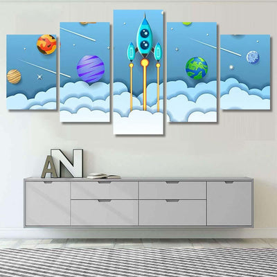 Space Planet Galaxy Universe Background Vector Galaxy Sky and Space Multi Piece Panel Canvas Home Decor Housewarming Gift Ideas Poster Canvas Gallery Prints