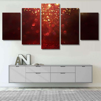 Red Black Gold Glitter Vintage Lights 1 Galaxy Sky and Space Multi Piece Panel Canvas Home Decor Housewarming Gift Ideas Poster Canvas Gallery Prints