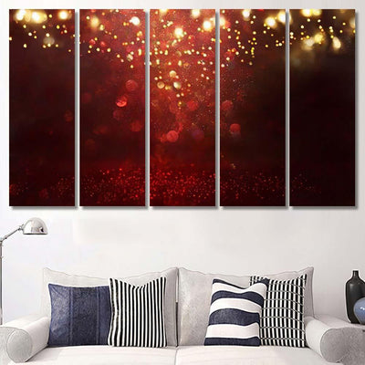 Red Black Gold Glitter Vintage Lights 1 Galaxy Sky and Space Multi Piece Panel Canvas Home Decor Housewarming Gift Ideas Poster Canvas Gallery Prints