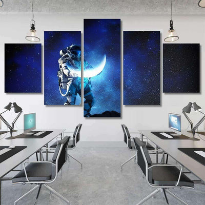 Spaceman Carrying His Mission Mixed Medi A1 Galaxy Sky and Space Multi Piece Panel Canvas Home Decor Housewarming Gift Ideas Poster Canvas Gallery Prints